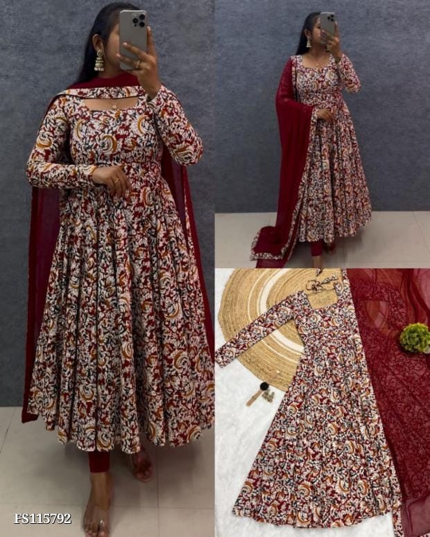 Anarkali Kalamkari Kurtha set