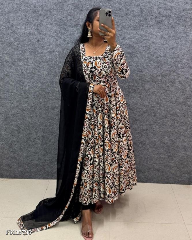Anarkali Kalamkari Kurtha set - Image 2