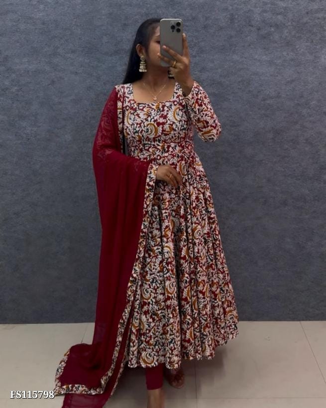Anarkali Kalamkari Kurtha set - Image 5
