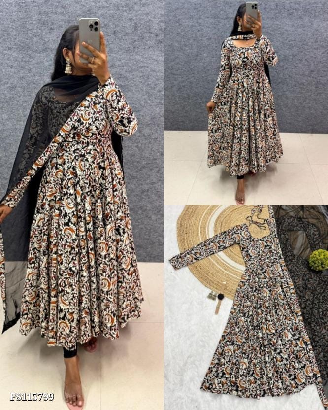 Anarkali Kalamkari Kurtha set - Image 8