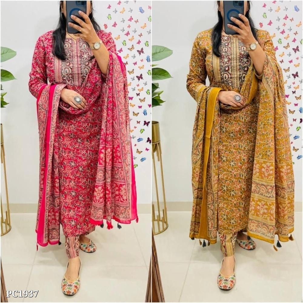 Embroidery Cotton Three Piece Suit