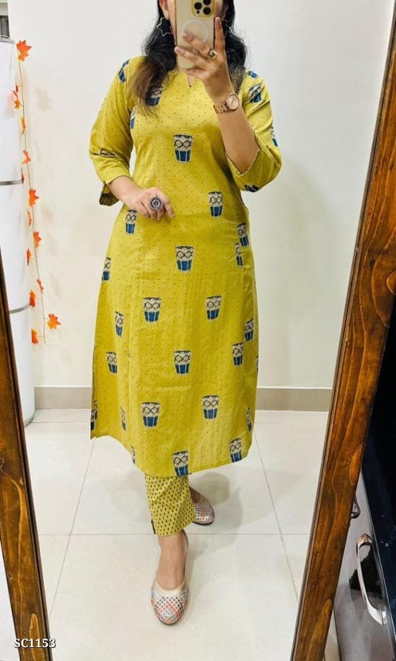 Premium Floral Fine cotton kurti Palazza set - Image 6