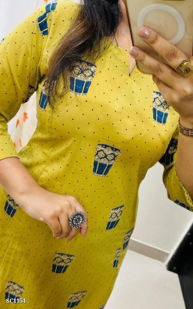 Premium Floral Fine cotton kurti Palazza set