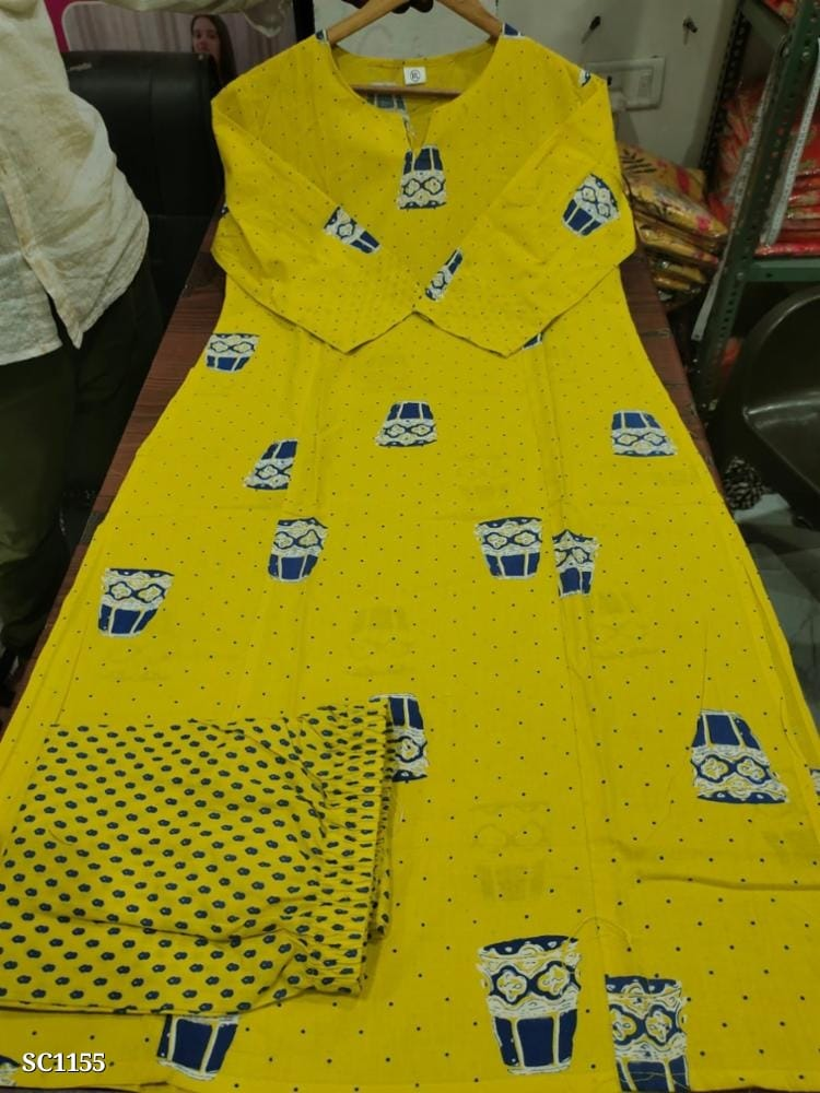 Premium Floral Fine cotton kurti Palazza set - Image 3