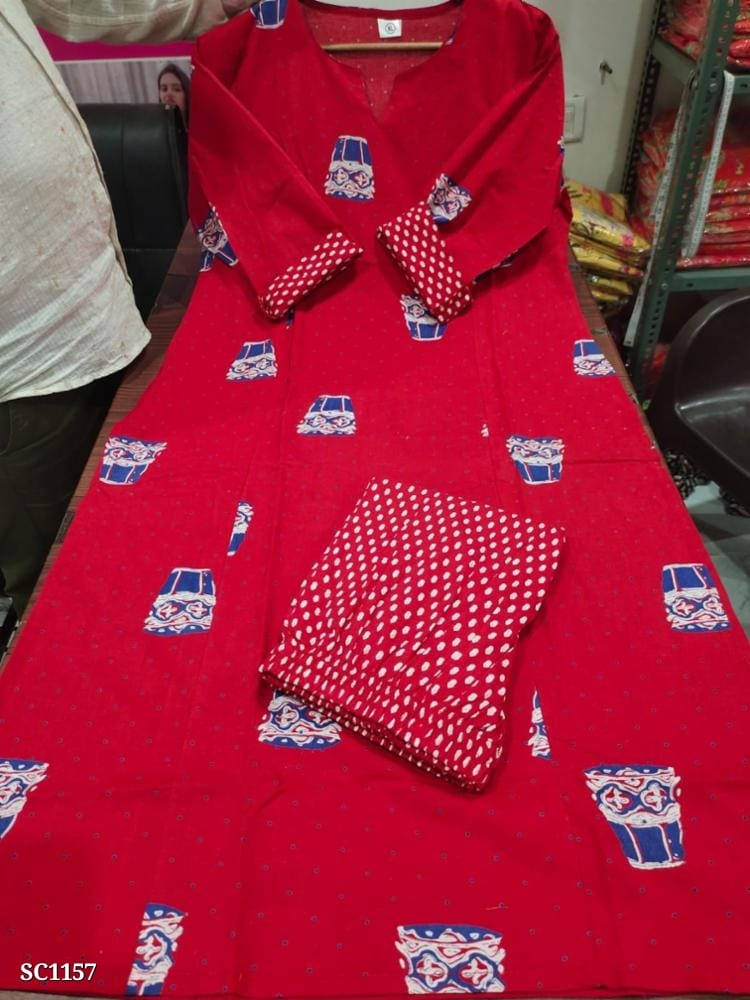 Premium Floral Fine cotton kurti Palazza set - Image 5