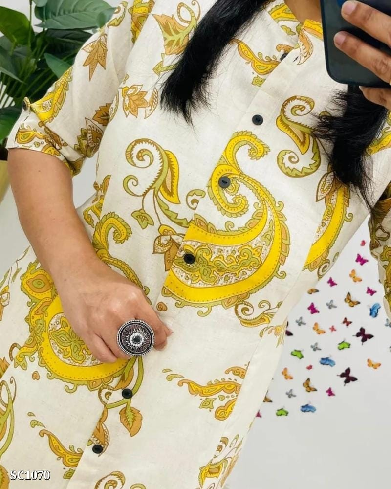 Premium Floral Fine cotton kurti Palazza set - Image 4